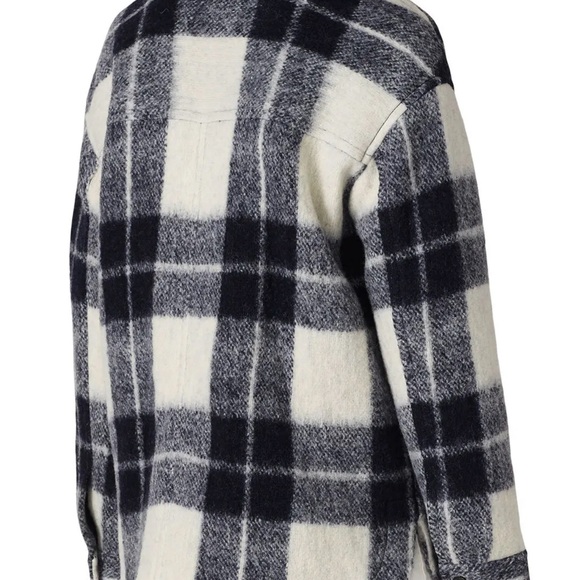 Madewell Walton Navy Plaid Oversized Shacket XS - Picture 3 of 5